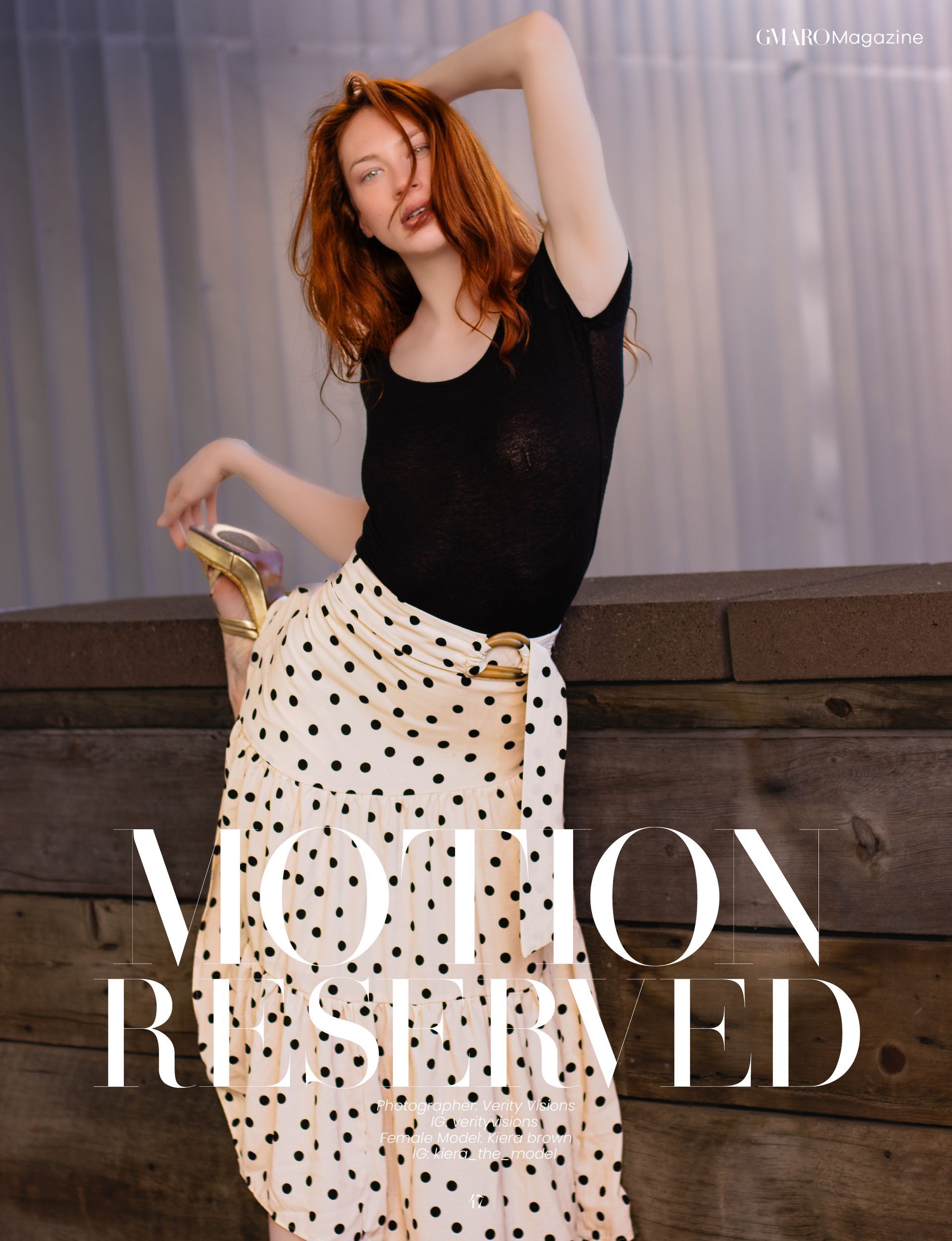 Kiera Brown published in Gmaro Magazine June 2025, rooftop editorial in downtown Salem Oregon by Verity Visions in luxury cinematic style.