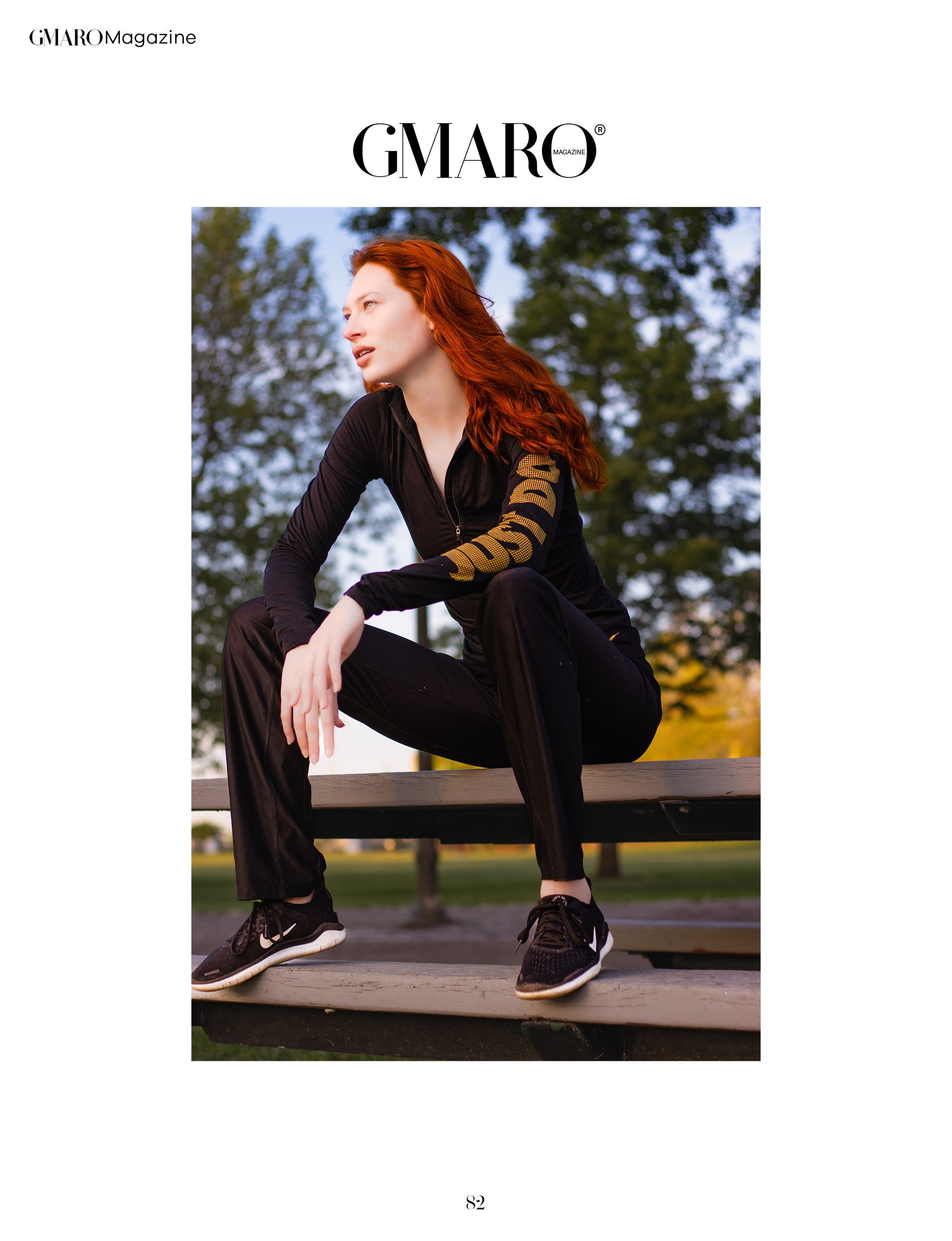 Kiera Brown published in Gmaro Magazine July 2025, Nike fashion editorial at Riverfront Park in Salem Oregon by Verity Visions.