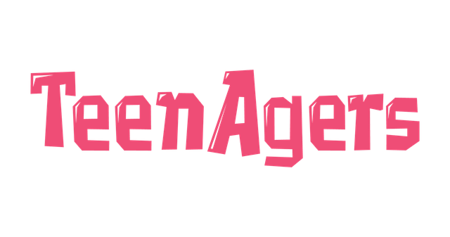 Texto rosa estilizado que dice “Adolescentes” sobre un fondo blanco.