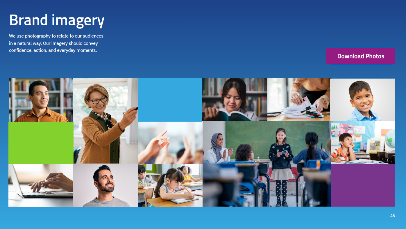 A collage of images of people in a classroom.