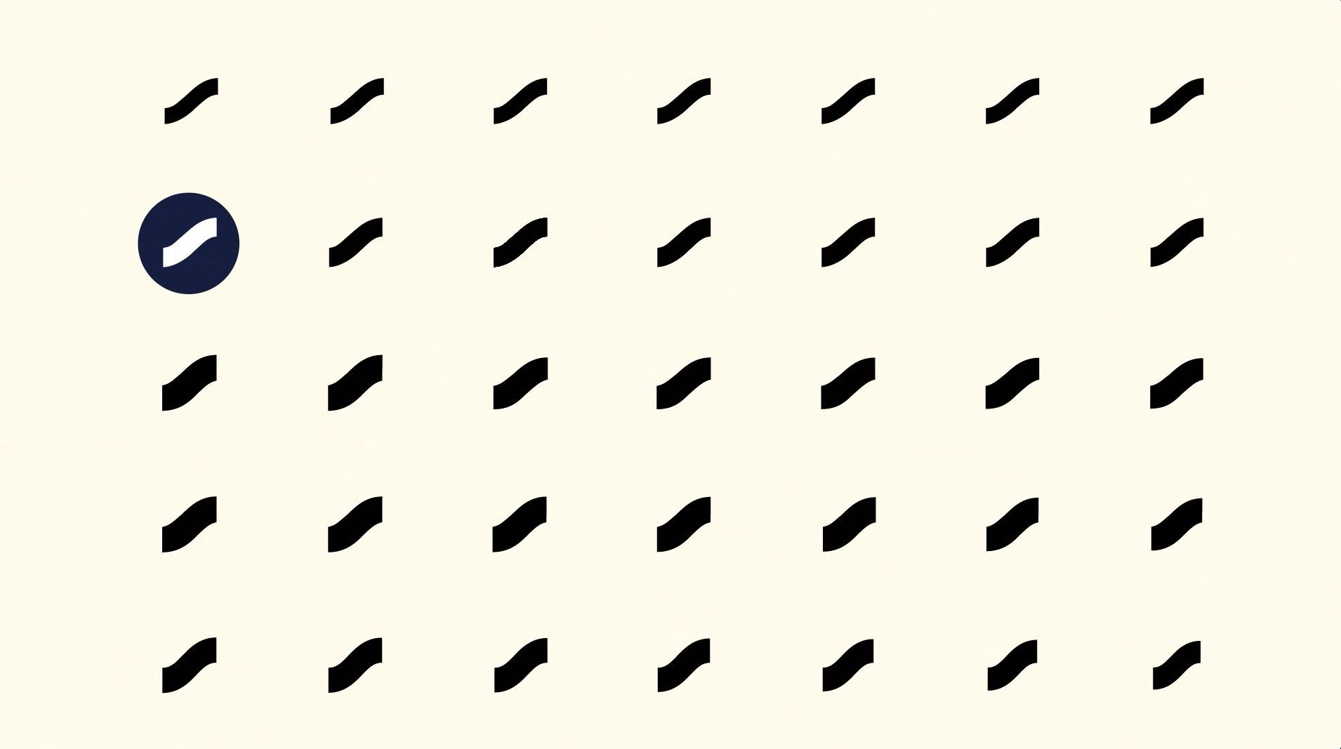 A grid of small black marks on a light background, with one blue circle highlighted on the left.