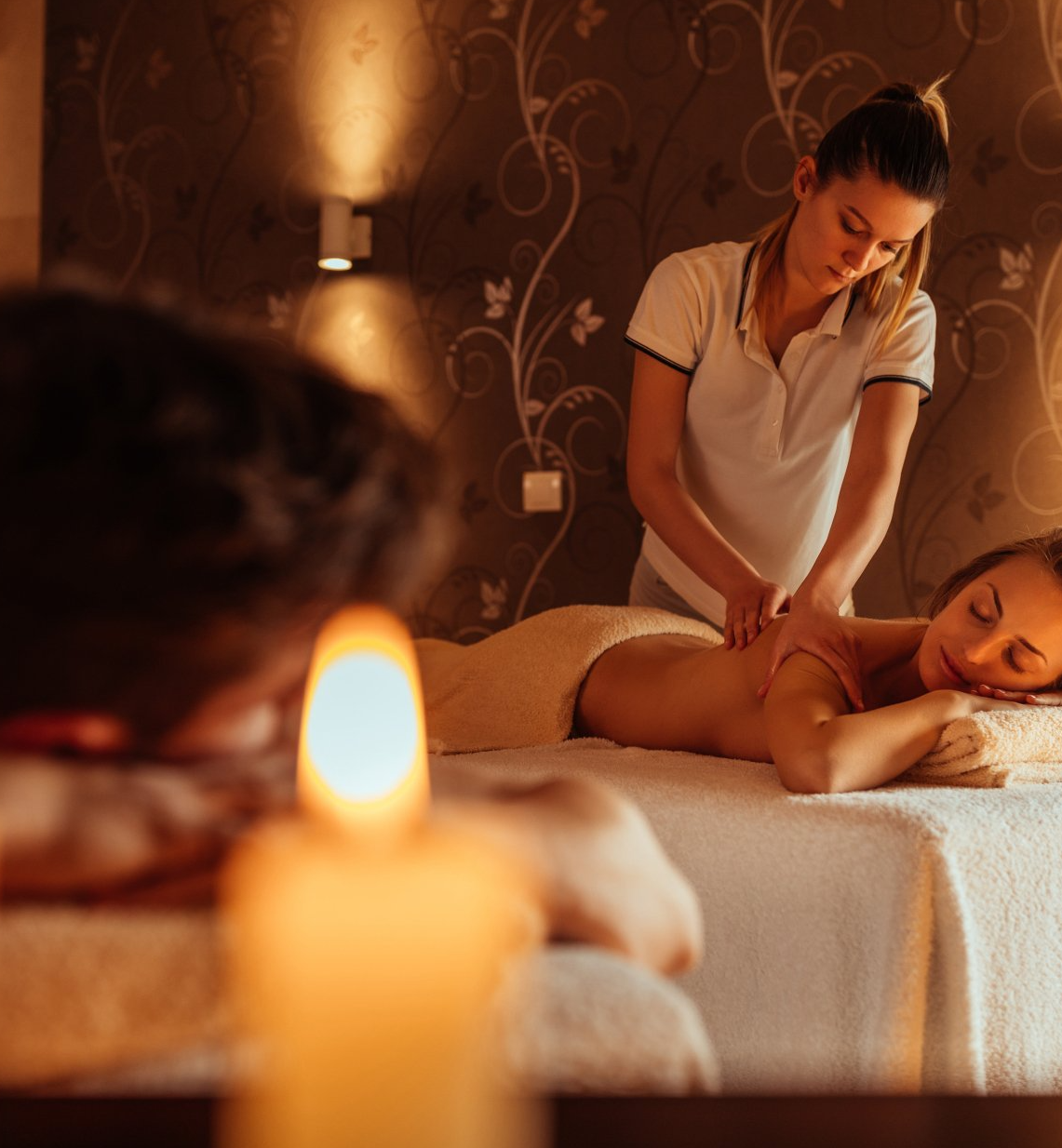 a couple getting massage