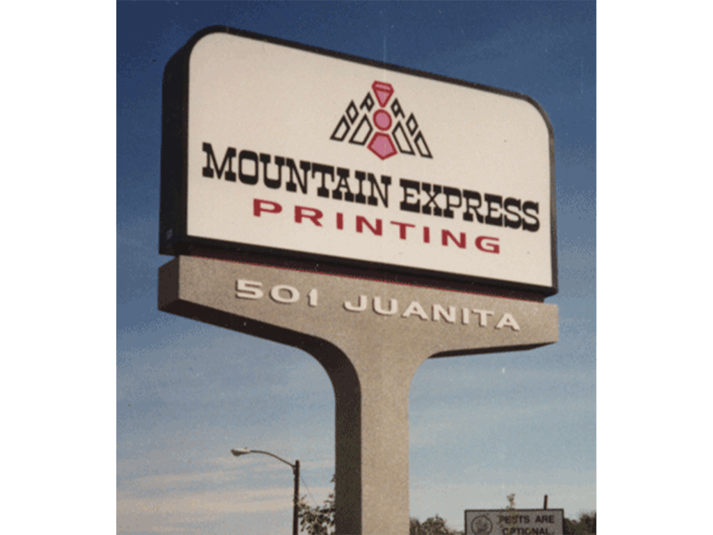 Illuminated, free standing sign