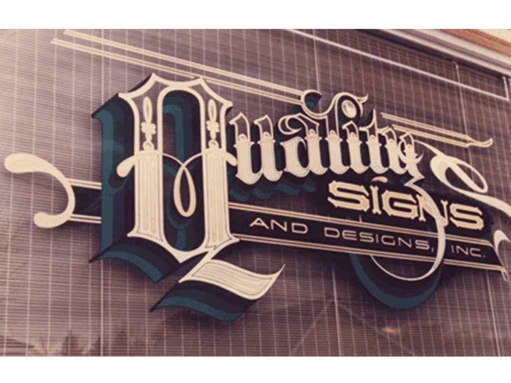 Award winning, window lettering and graphics now in the American Sign Museum