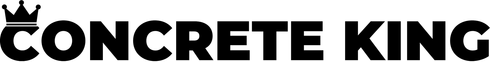 The word concrete king is written in black on a white background