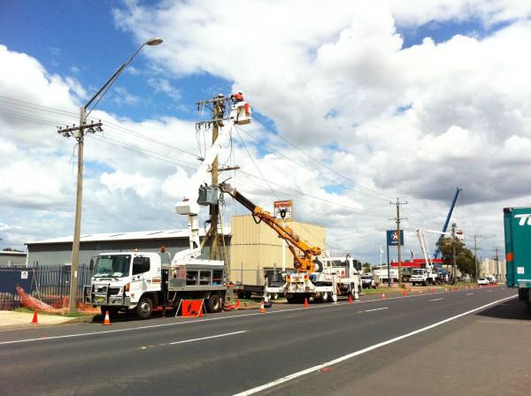 A Truck With the Number 77 on the Side of It — Country Powerline Constructions in Dubbo, NSW