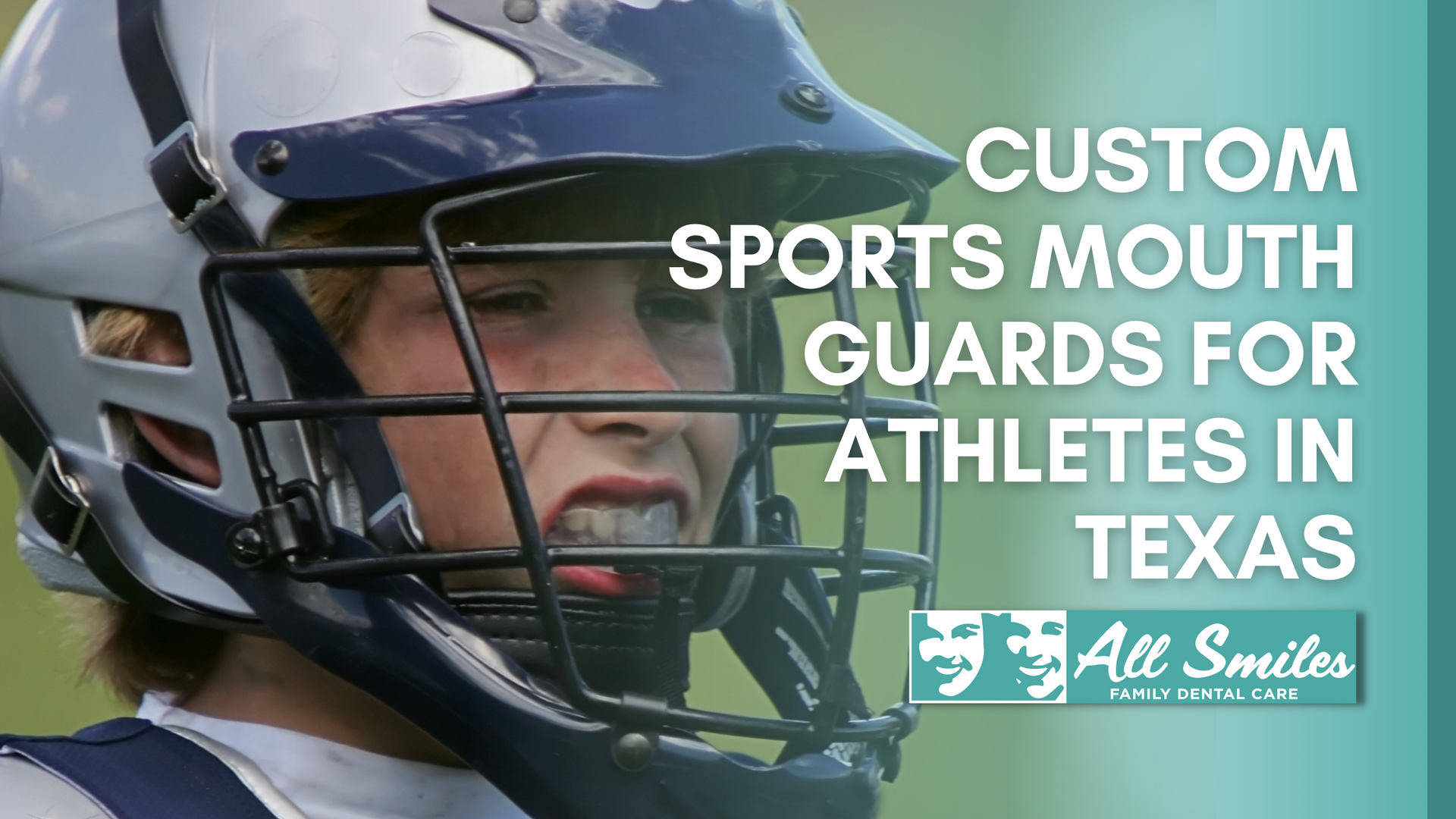 A person wearing a sports mouth guard for athletes in texas.