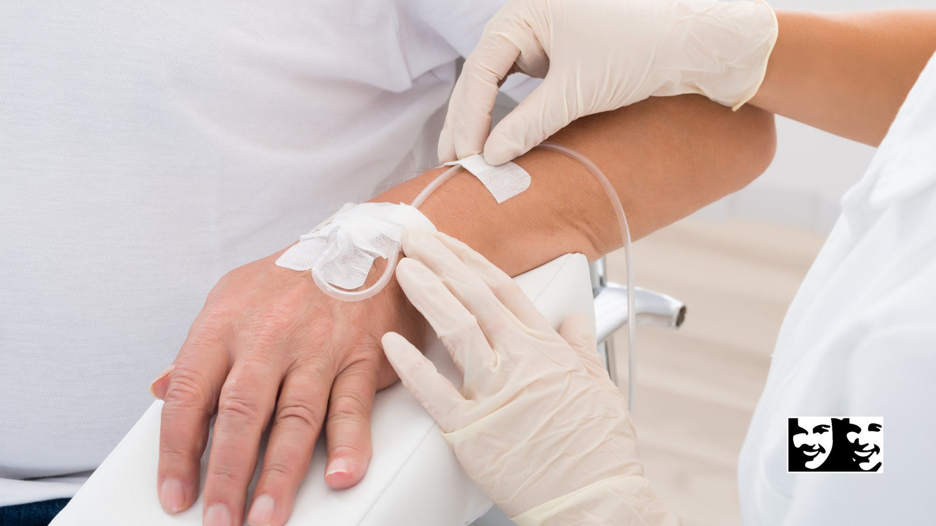 A person is getting an injection in their arm.