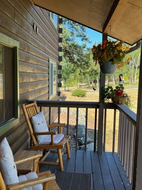 balcony with seating areas