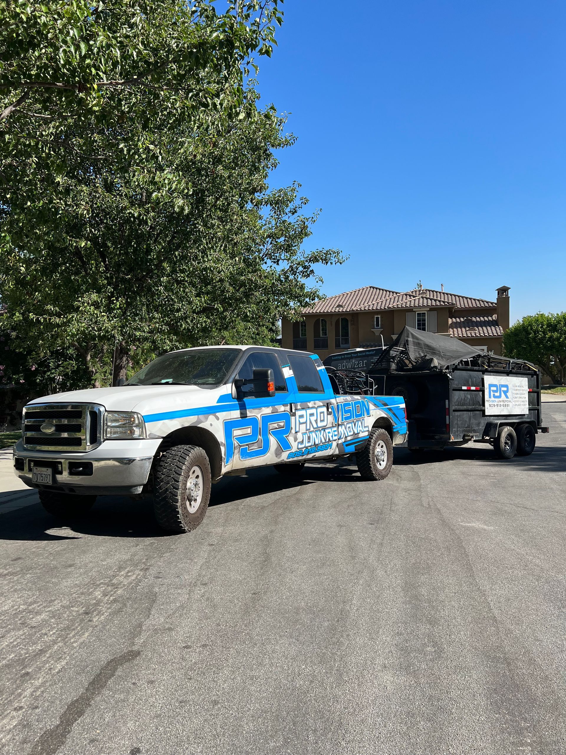 Local crew providing Junk Removal Service near me in Chino, CA for an outdoor cleanup project