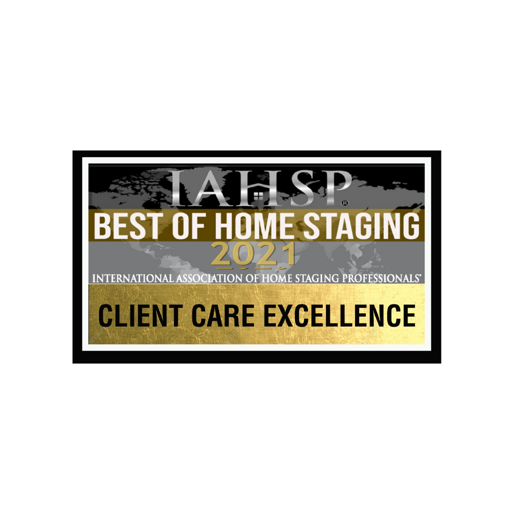 IHSP Best of Home Staging 2021 award plaque for Client Care Excellence