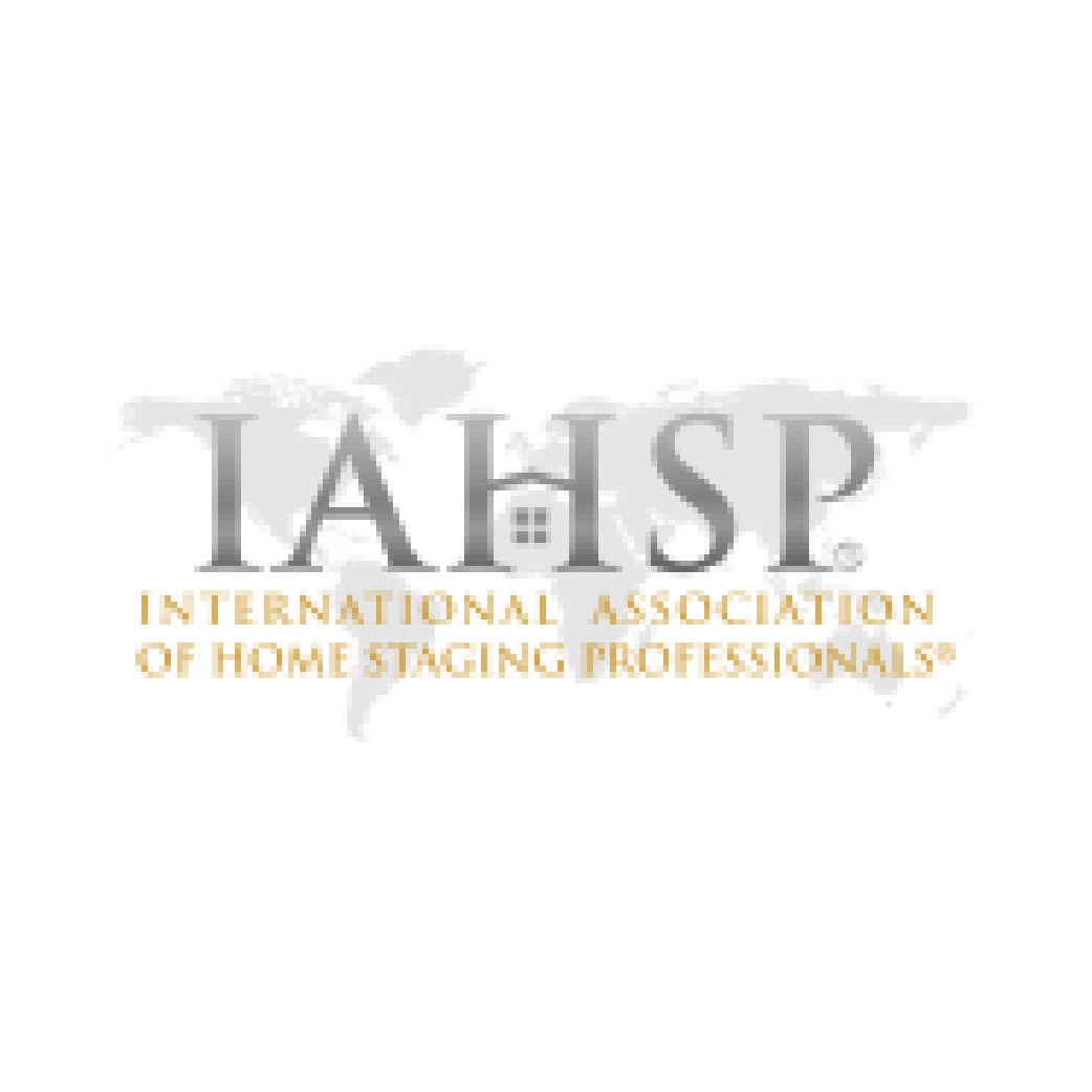 IAHSP logo with gray and gold text for the International Association of Home Staging Professionals