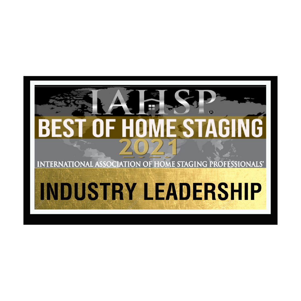IHASP Best of Home Staging 2021 Industry Leadership award plaque with black and gold design