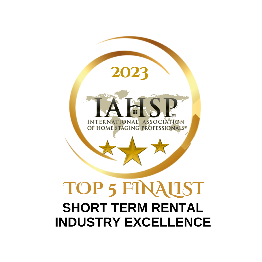 2023 IAHSP gold award badge, top 5 finalist for short-term rental industry excellence
