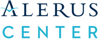 The alerus center logo is blue and white on a white background.