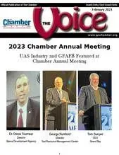 The cover of the chamber voice magazine for the 2023 chamber annual meeting.