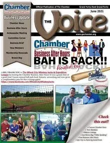 A chamber of commerce magazine with a baseball bat on the cover.