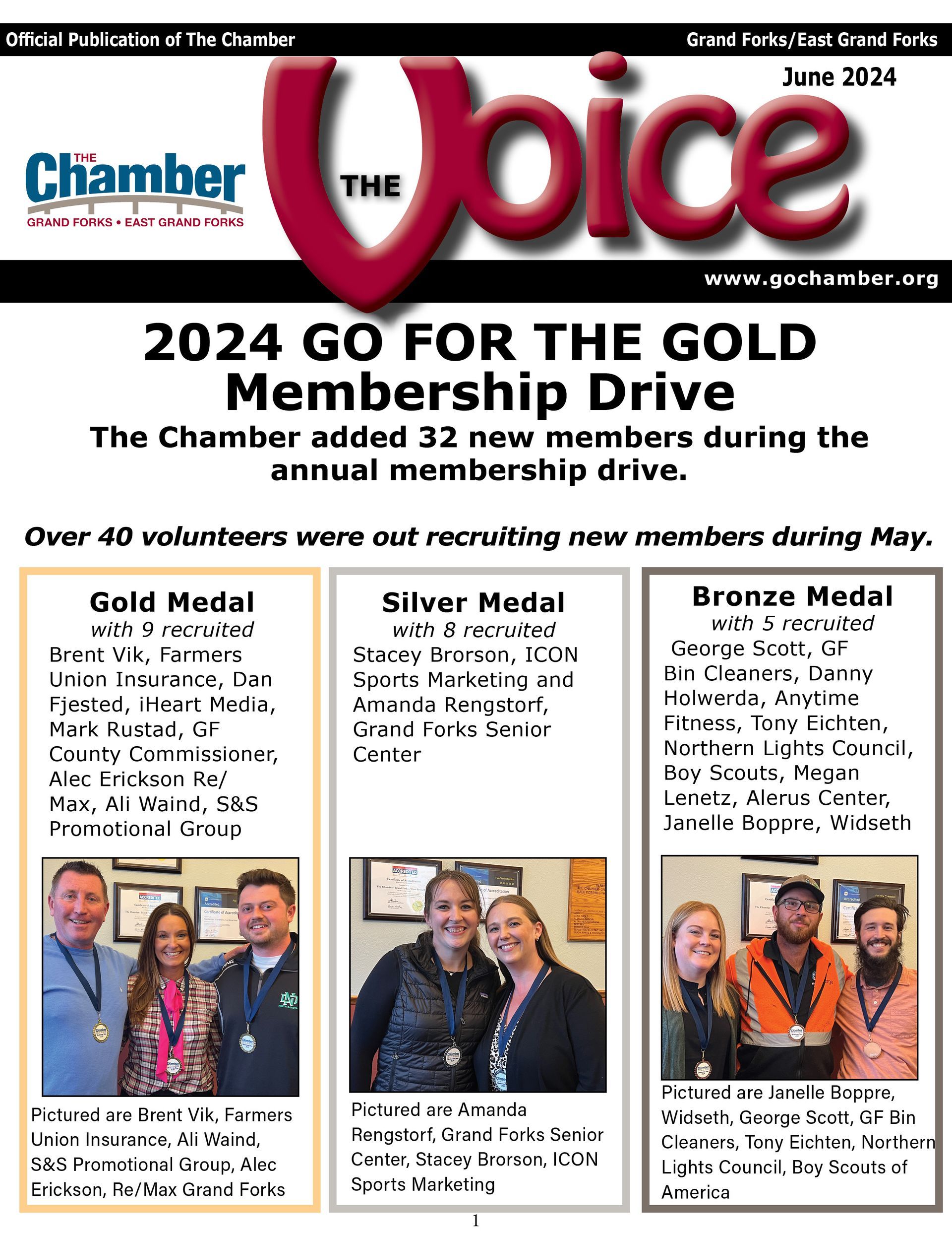 A flyer for the chamber of commerce 's 2024 go for the gold membership drive.