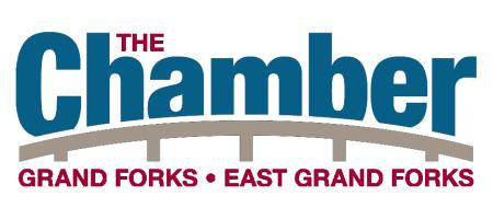 The logo for the chamber of commerce in grand forks east grand forks
