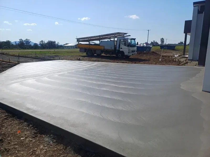 Freshly Poured Concrete Slab in A Construction Site — Kempsey Concrete Contractors PTY LTD In Crescent Head, NSW