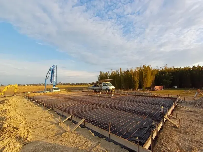 Construction Site with Rebar Foundation Slab — Kempsey Concrete Contractors PTY LTD In Crescent Head, NSW