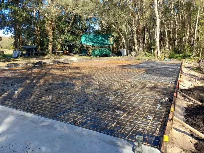 Rebar Grid Foundation Slab Framed with Concrete Forms — Kempsey Concrete Contractors PTY LTD In South West Rocks, NSW