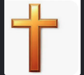 Gold Christian cross icon on a white background
