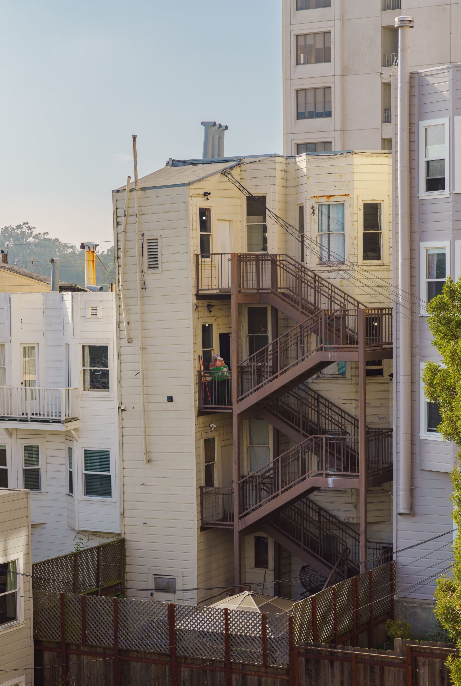 Custom poured concrete steps on a San Francisco residential property