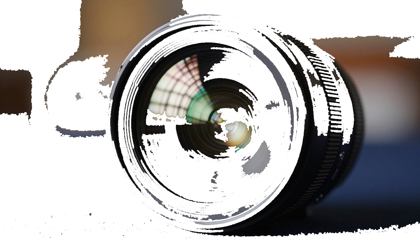 Close up of high end cinema camera lens