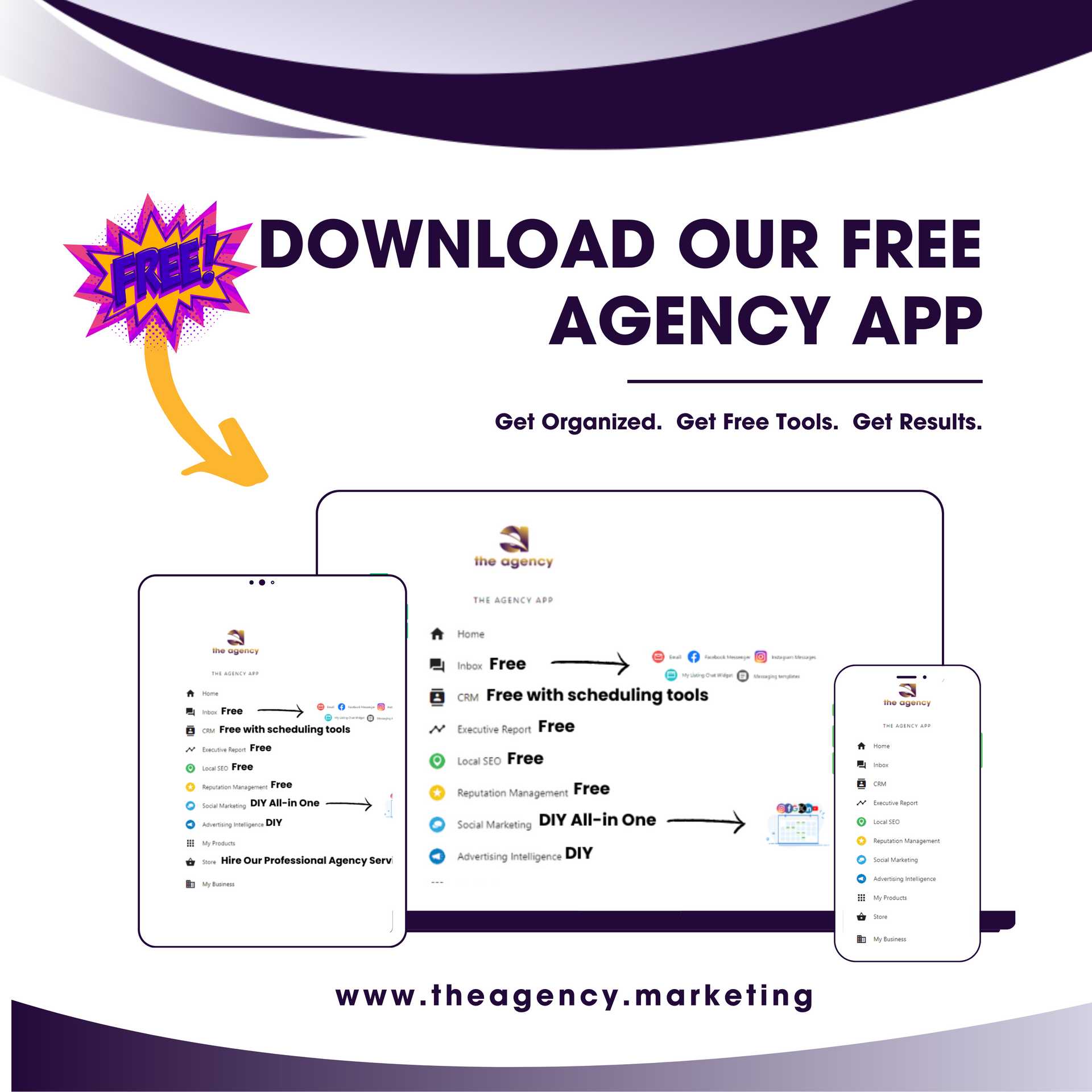 A poster that says `` download our free agency app ''