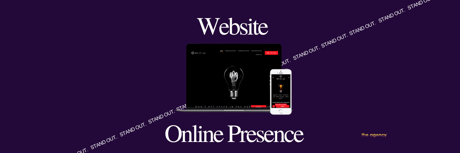 A purple background with the words website online presence on it A purple background with the words website online presence on it