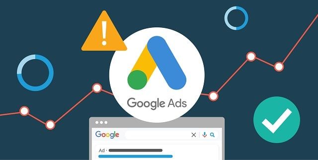 A computer screen with a google ads logo on it