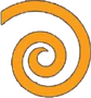 Motif spirale orange.