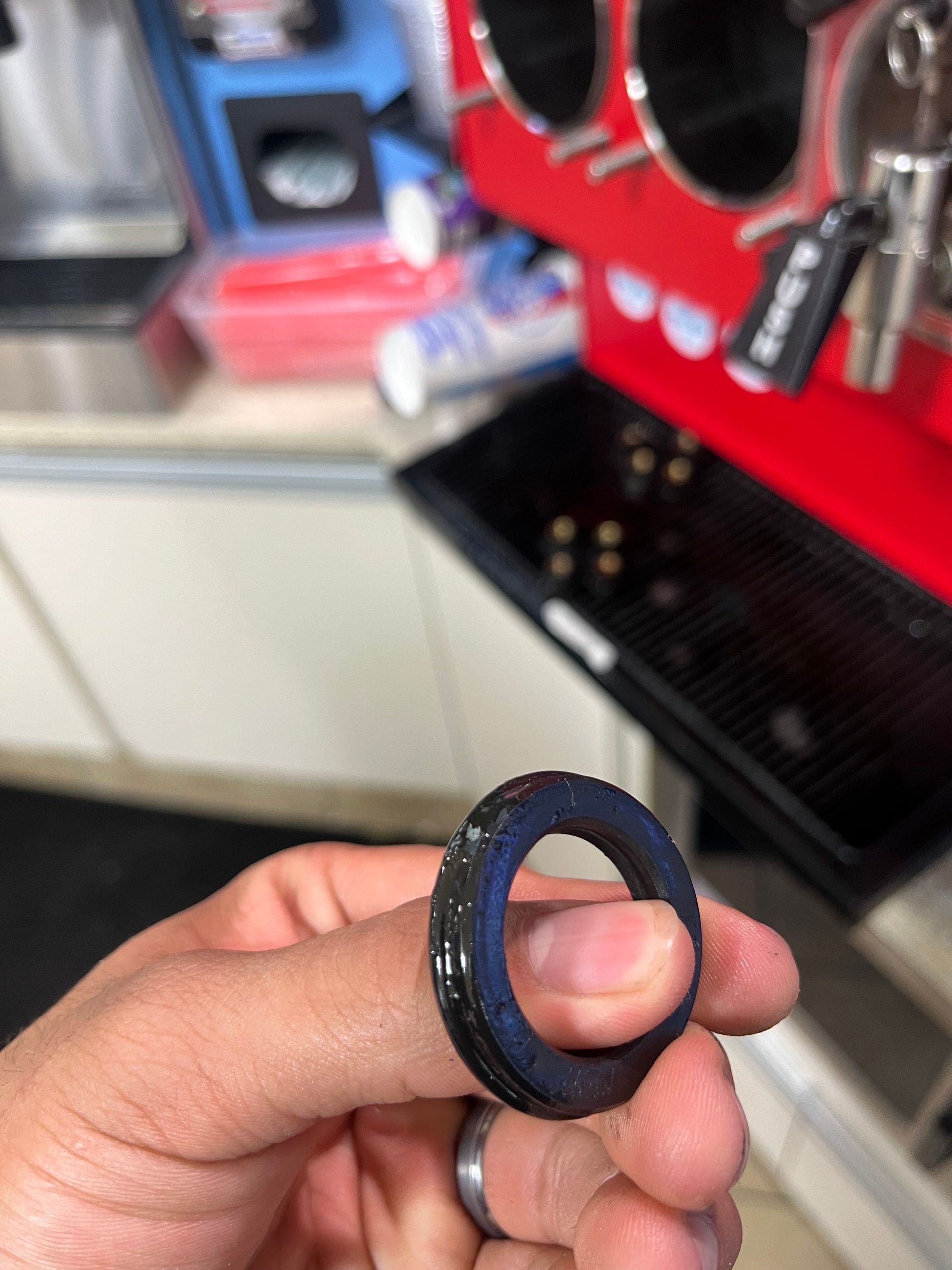 Rear Motor Seal being replaced during FCB Maintenance