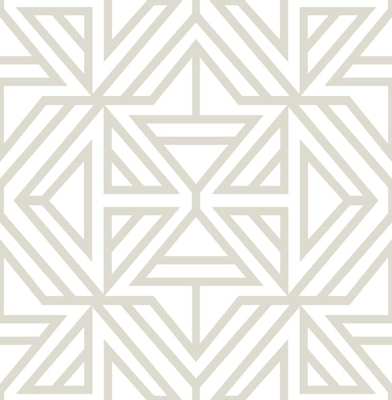 Geometric beige and white abstract pattern with interlocking triangles and hexagonal shapes