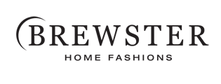 Brewster Home Fashions logo: Black text with "BREWSTER" above "HOME FASHIONS," with a curved line above the "B".