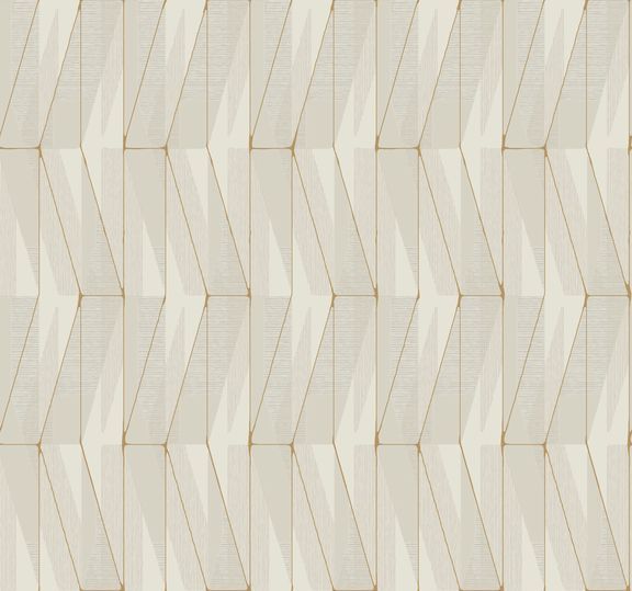 Off-white geometric tile pattern with gold-colored lines creating a repeating zigzag design.