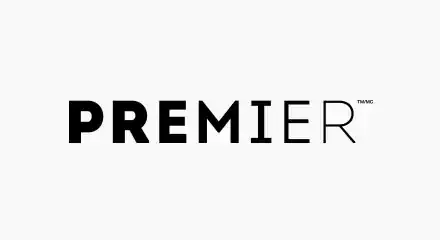 Premier text logo. The word "PREMIER" is in bold, black letters. "ER" has "tm" superscript.