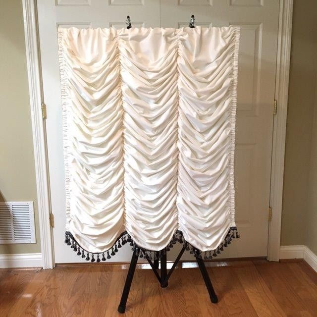 Cream Ruched Austrian Window Shade

