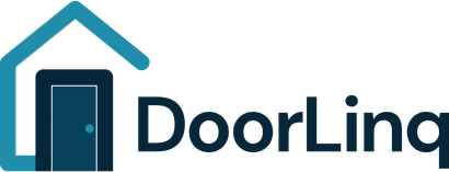A logo for a company called doorling with a door in the shape of a house.