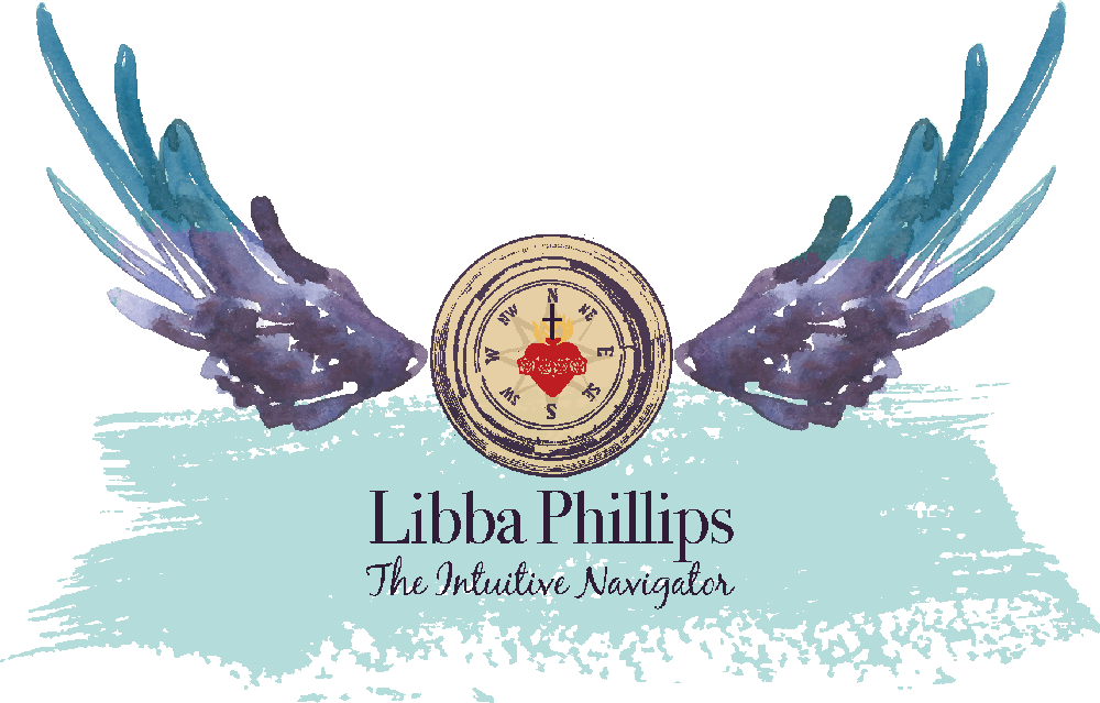 A logo for libba phillips the intuitive navigator
