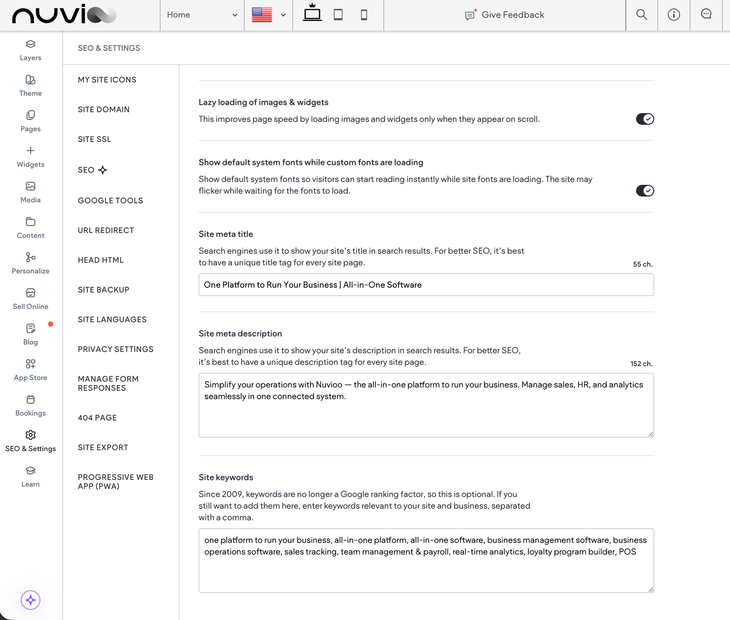A settings panel with options for email management, including toggles for different actions.