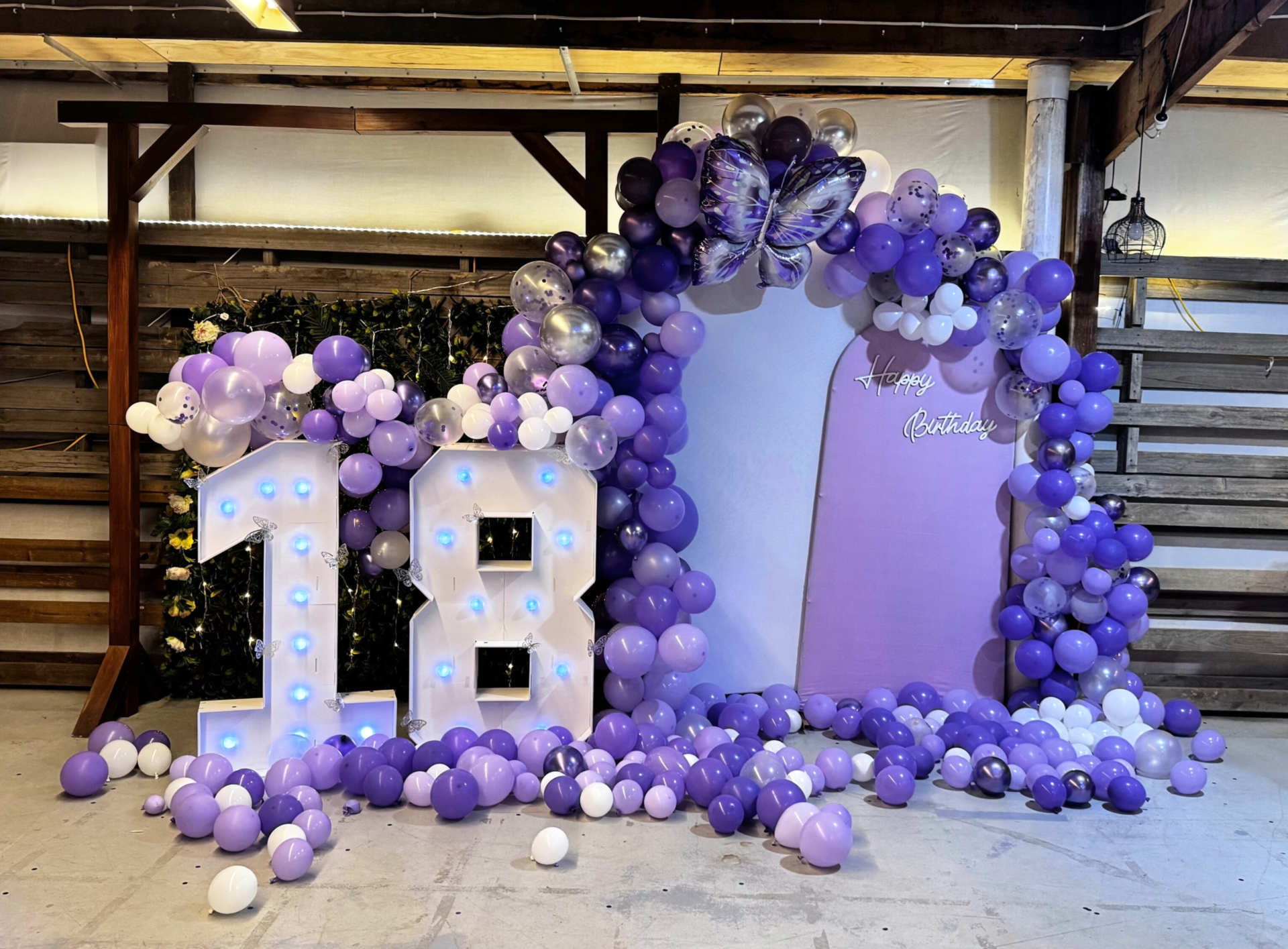 Decorated Party Backdrop With Balloons — Rustique on the Coast In Ourimbah, NSW