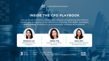 Panel graphic titled “Inside the CFO Playbook” with three speaker headshots on a blue financial background.