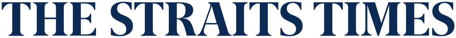 The Straits Times logo in blue serif type on a white background