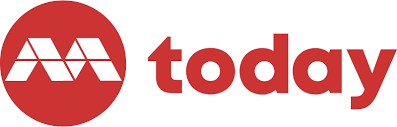 Red circular logo with white stylized “M” and red “today” text on a white background