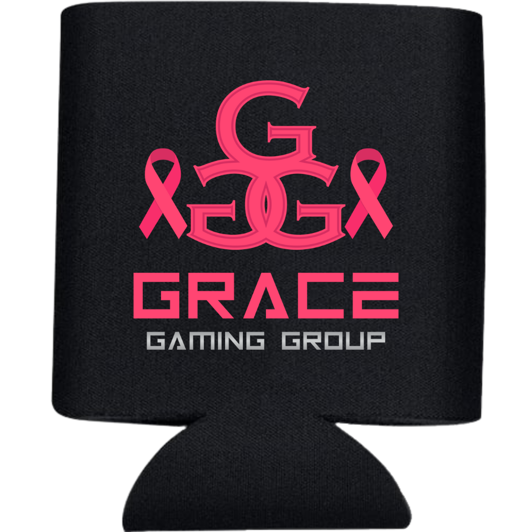 A grace gaming group can cooler with christmas trees on it