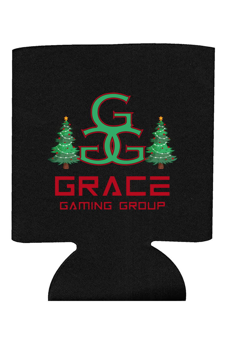 A grace gaming group can cooler with christmas trees on it