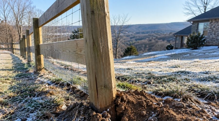 freeze-thaw fence post heaving Ozarks