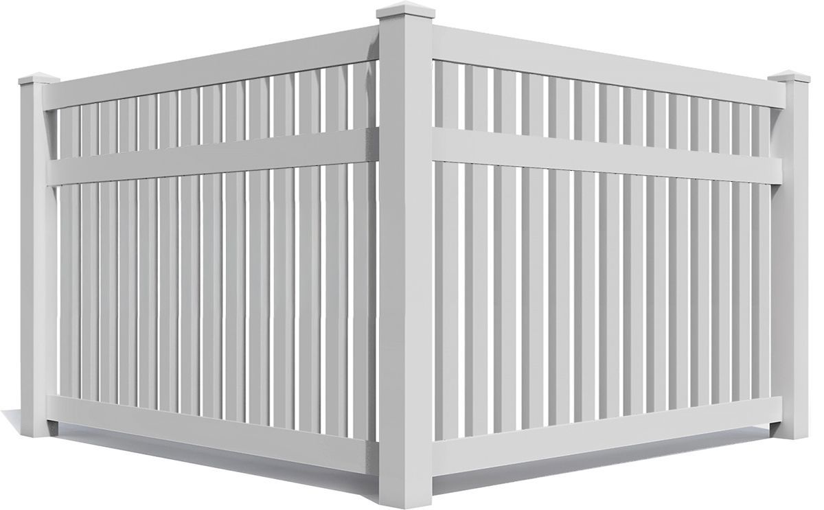 A white fence with a shadow on a white background.